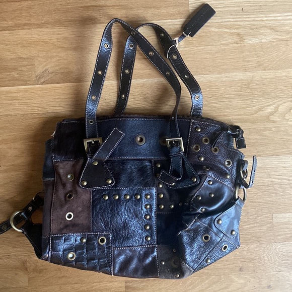 AQUA MADONNA South African SPRINGBOK FUR WITH LEATHER TRIM PURSE BAG - Picture 5 of 12